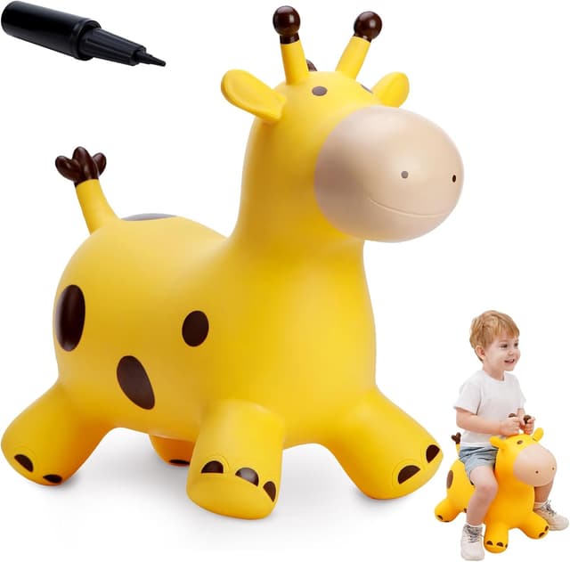 Detalle de EVERICH TOY Giraffe Bouncy Horse Hopper for Toddlers (Inflatable Ride-On Jumping Toy)