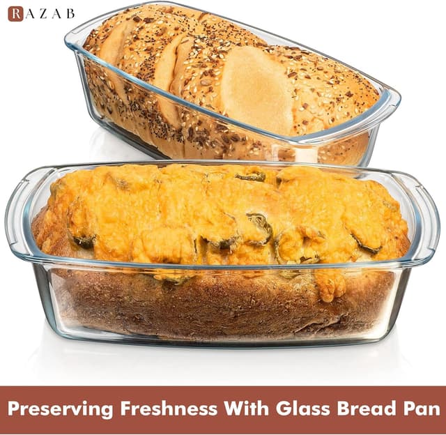 Thumbnail 1 de Razab LARGE 7.6-Cup Glass Loaf Pan Set