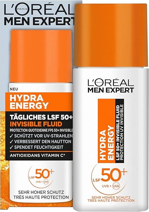 Detalle de L'Oréal Men Expert SPF 50+ Protector solar líquido invisible ☀