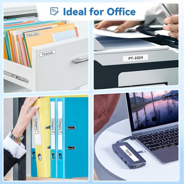 Detalle 2 de MarkField 18er Pack kompatible Dymo LetraTag Etikettenband 12 mm x 4 m (Schwarz auf Weiß)