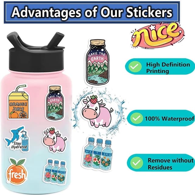 Thumbnail 1 de 120Pcs Cute Stickers for Kids — Waterproof Vinyl Stickers 🎨