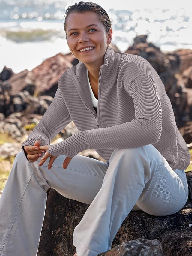 Thumbnail 4 de ANRABESS Quarter Zip Pullover Sweater S–XL