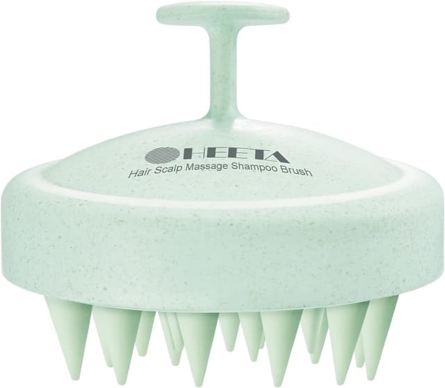 Detalle de HEETA Scalp Massager Hair Growth Brush with Soft Silicone Bristles (Mint Green)