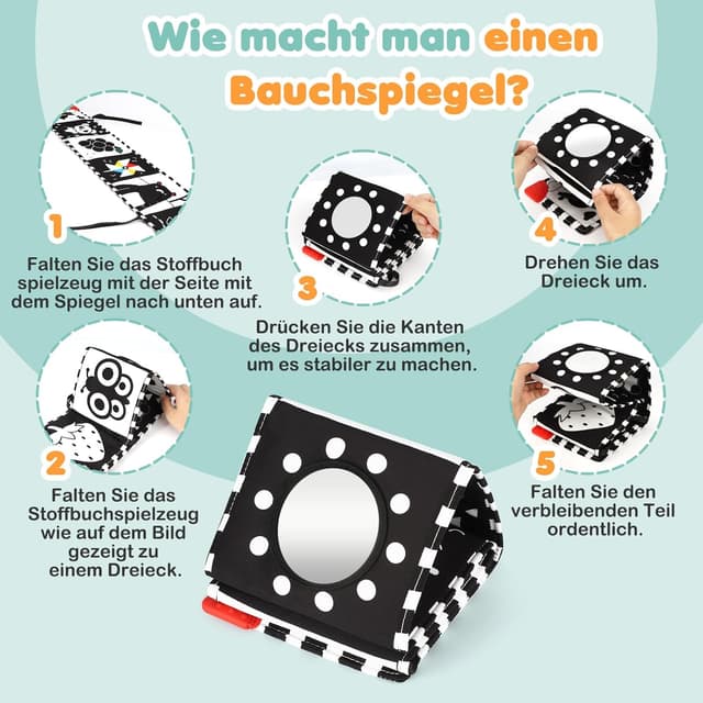 Detalle 2 de BBWOO Kontrast Babybuch 0–12 Monate