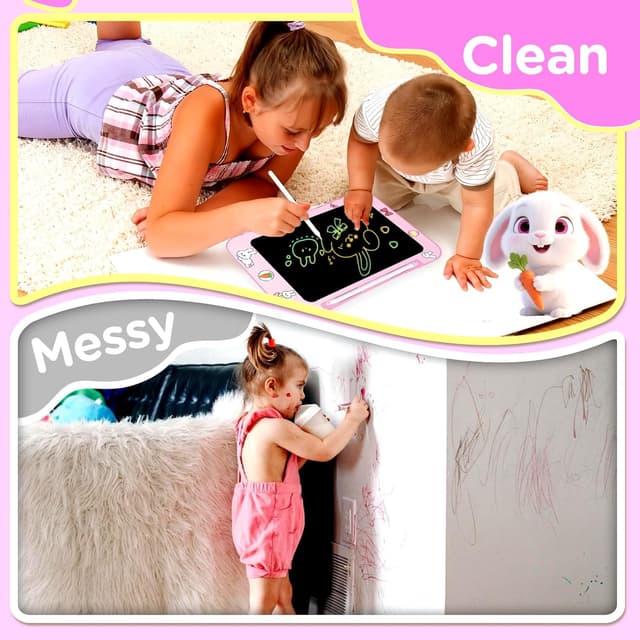Detalle de Genialba LCD Writing Tablet (Rabbit) – colourful screen drawing board for ages 3–7