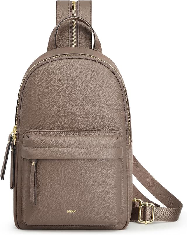 Detalle de Kattee Convertible Crossbody Sling Chest Bag Medium Genuine Leather with RFID Blocking