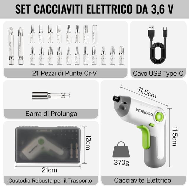 Detalle 2 de WORKPRO Avvitatore a batteria 3,6 V