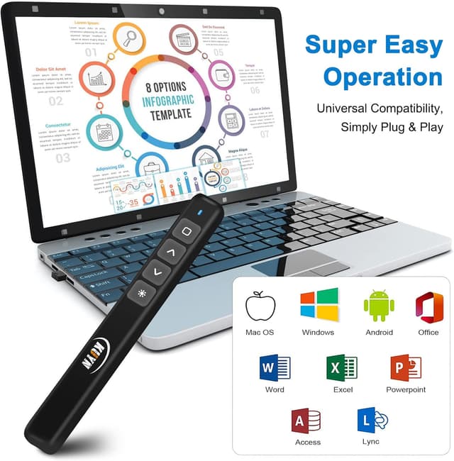 Detalle de KUIYN Wireless Presenter B3 100 m