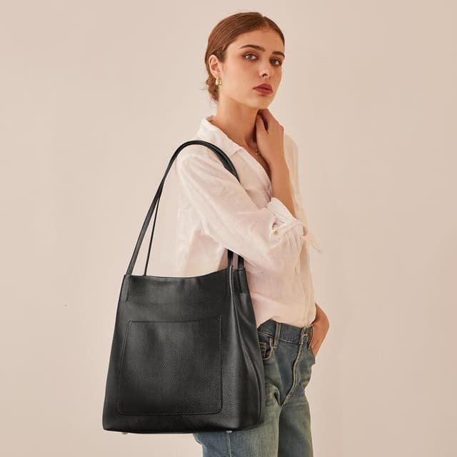 Detalle de Borsa a tracolla in pelle da donna Kattee con chiusura magnetica superiore