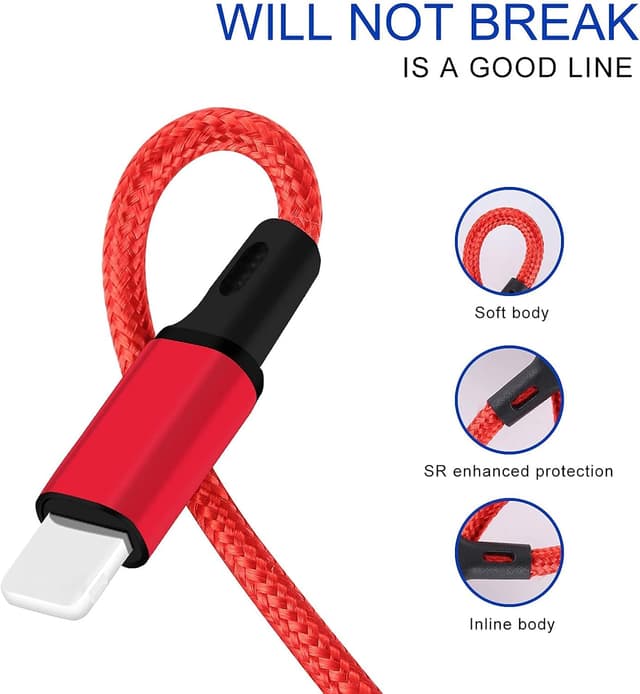 Detalle de Amuvec Multi Charger Cable 1.2m, 4‑in‑1 USB cable