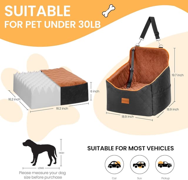Detalle 2 de HiPetpy Dog Car Seat Booster 15cm for Dogs
