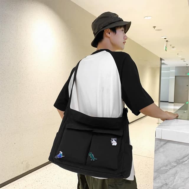 Detalle 2 de Aucuu Borsa donna a tracolla/tote shopper con multitasche (36×34×15 cm)