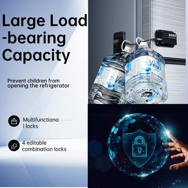 Thumbnail 6 de Verbesserte Kühlschrank-Kombinationsschlösser 2er-Set: Passwortschloss für Kinder