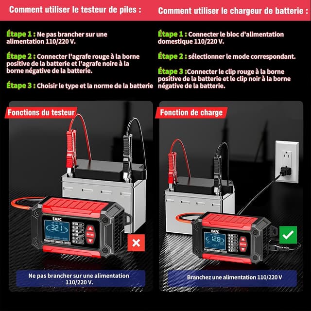 Detalle 2 de Testeur de batterie 12V 6A EAFC12V6A