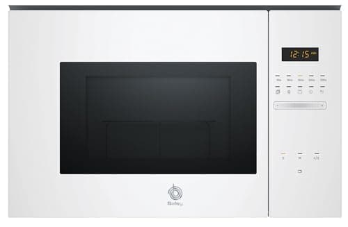 Detalle de Balay microondas encastrable sin marco de 38 cm e 25 l con grill, Aqualisis y apertura lateral izquierda (cristal blanco)