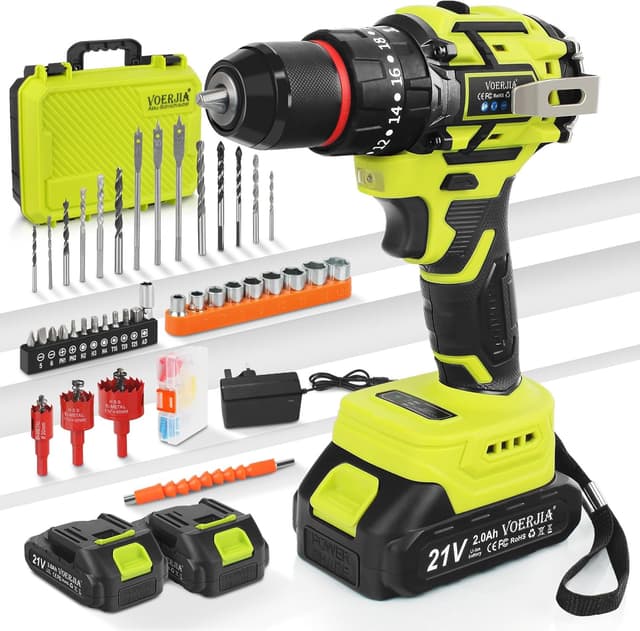 Detalle de VOERJIA cordless drill 21V brushless 65Nm