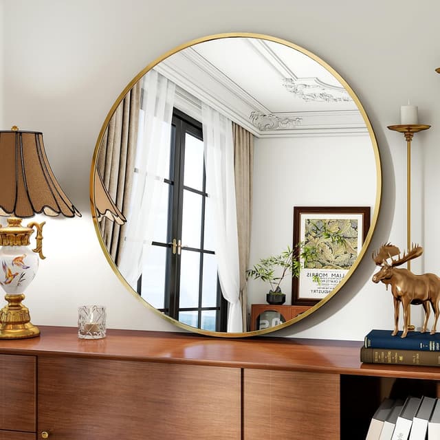 Detalle de Koonmi 80 cm runder Spiegel in Gold