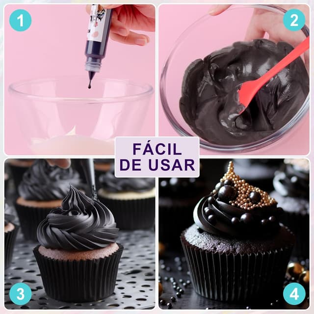 Thumbnail 3 de Colorante Alimentario Negro Set 30ml × 3 Botellas 🍫