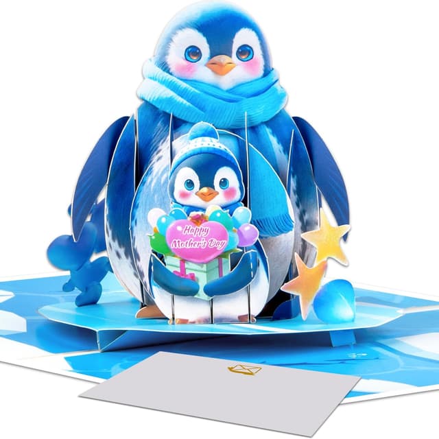 Imagen de 3D Pop-Up Mother’s Day Card, Penguin Design en OfertitasTOP