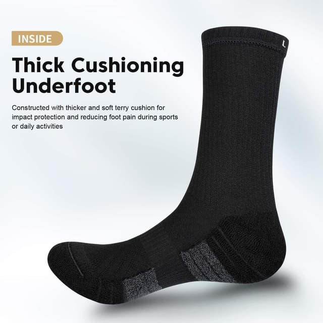 Detalle 2 de coskefy Thick Cushion Sports Socks for Walking