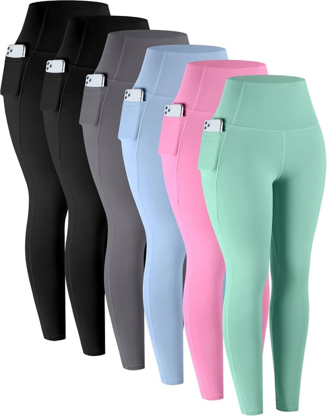 Thumbnail 6 de LZYVOO High-Waist Yoga Leggings with Pockets 6-pack
