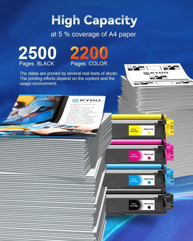 Detalle de Skydo Cartucce di toner compatibili Brother TN241/TN245 (4 pack: nero + ciano + magenta + giallo)