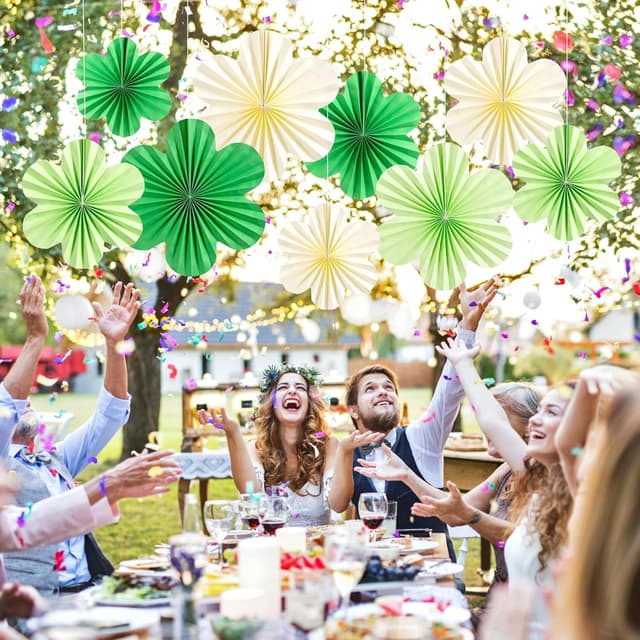 Thumbnail 6 de SUNBEAUTY Papier Fächer Girlande mit 9 Teilen