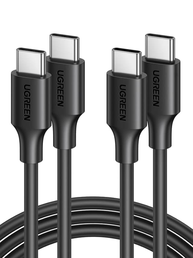 Detalle de UGREEN 2 pezzi cavo USB-C 60W (USB-C maschio) con ricarica rapida PD 3.0, compatibile con iPhone 15 Plus/Pro Max, Galaxy S23/S22 e Pixel 7, lunghezza 2 m