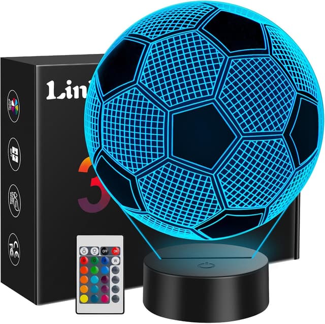 Detalle de Linkax Fussball 3D Nachtlicht 16 Farben