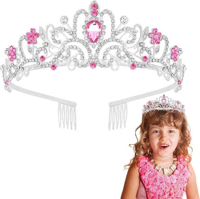 Detalle 2 de Silver Rhinestone Princess Crown Headband