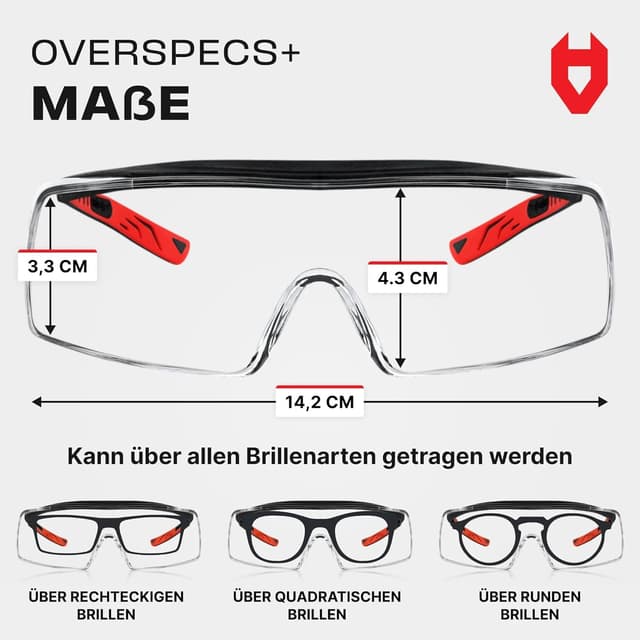 Thumbnail 6 de NoCry Sicherheits-Überbrille mit kratzbeständigen Gläsern, Seitenschutz und verstellbaren Bügeln (EN166/EN170/EN172/EN175)