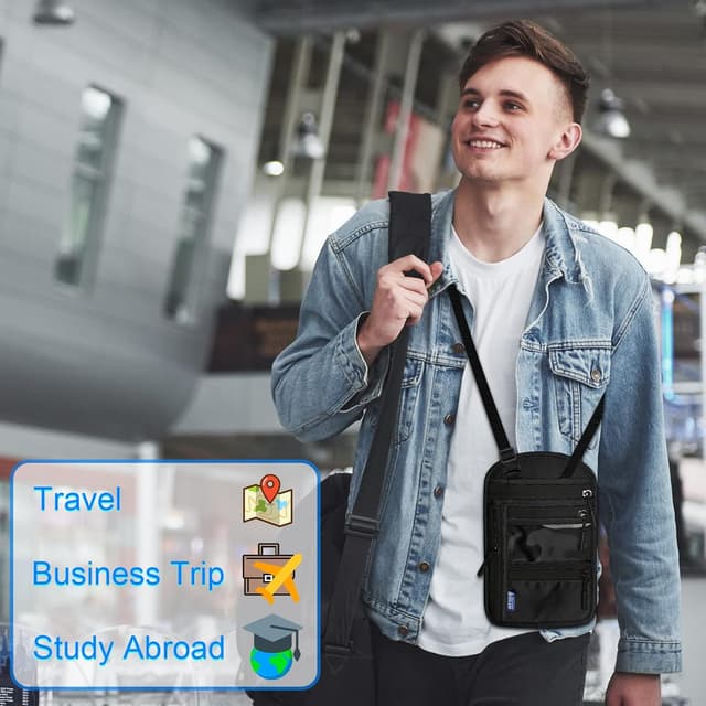 Thumbnail 6 de CORYIN Travel neck wallet RFID 5 pockets