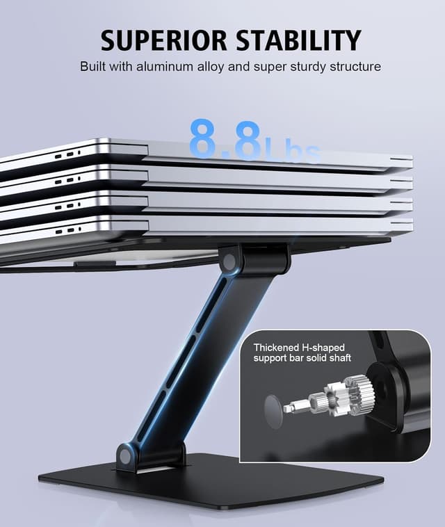 Detalle de Glangeh Laptop Stand Adjustable Height for 10-16