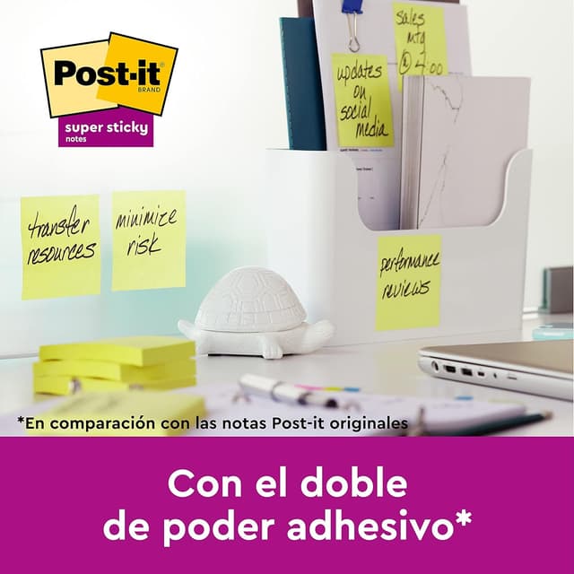 Detalle 2 de Post-it Super Sticky Notas Canary 76x76 mm