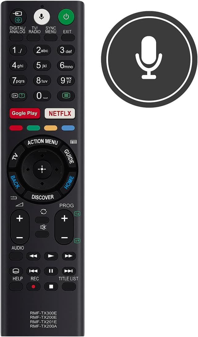 Detalle de VINABTY RMF-TX300E / RMF-TX200E voice remote control for Sony Bravia TVs