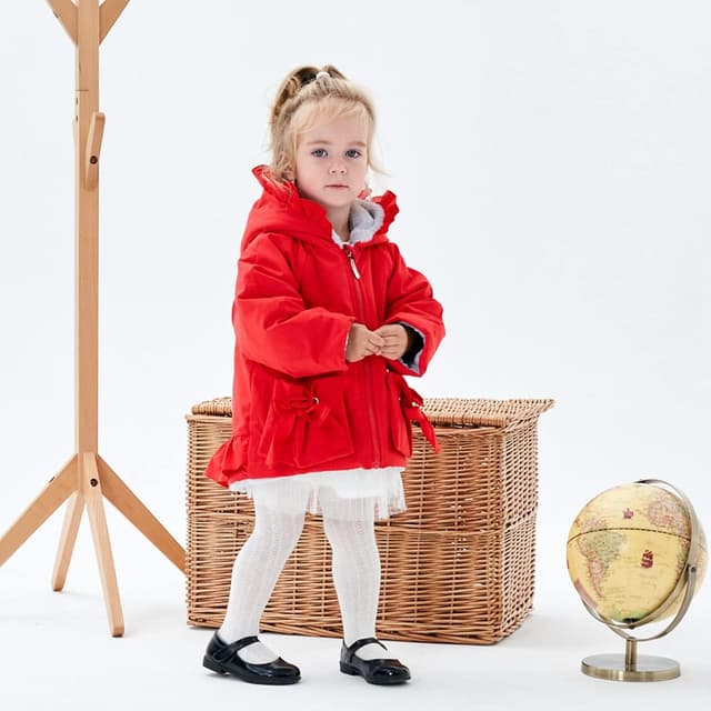 Detalle 2 de Famuka infant winter baby girls coat jacket with thick fleece lining