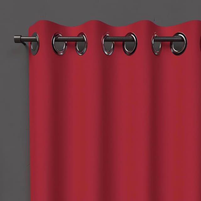 Detalle de Rideau occultant Alix à œillets bleu marine en polyester, 135 x 250 cm