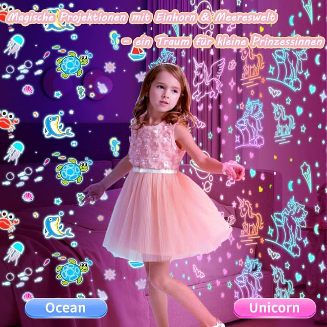Detalle 2 de Kinder Sternenhimmel-Projektor Einhorn 108 Lichtkombinationen