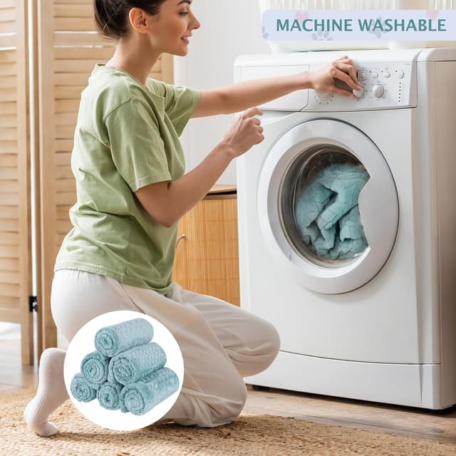 Detalle de BVAGSS 6 Pack Small Dog Blanket (76 x 52 cm) – super soft fleece pet cover in Green Wheat Ears