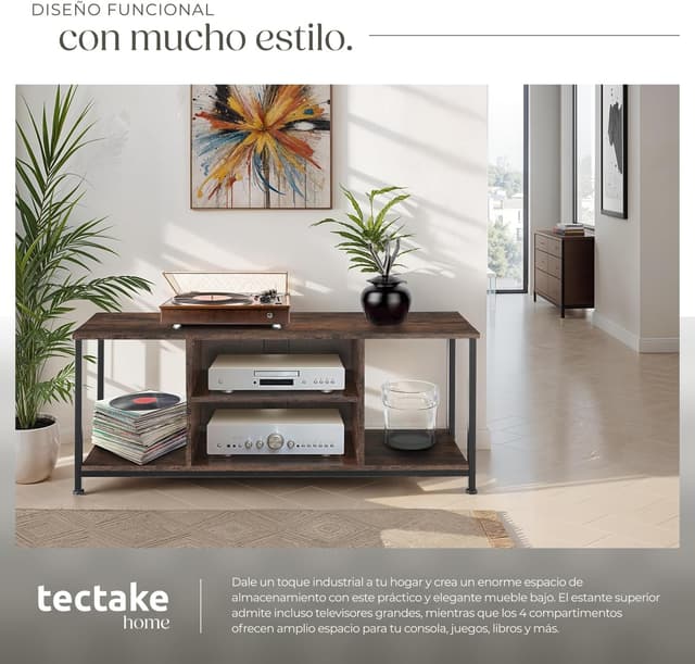 Thumbnail 3 de tectake Mueble TV Salon Industrial 120x40x50