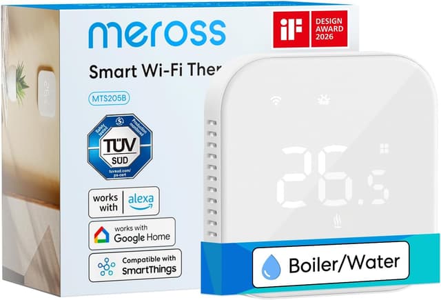 Detalle de Meross Termostato WiFi per caldaia compatibile Alexa e Google Home 🌡