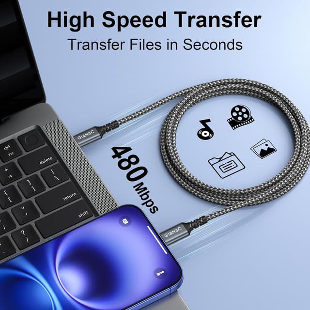 Detalle 2 de 60W USB C Kabel 5M PD 3.0 Ladekabel