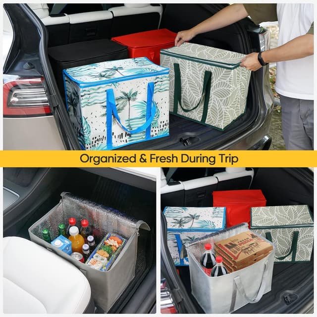 Detalle de BALEINE 2-Pack Insulated Reusable Grocery Bags (16''x9''x13'')