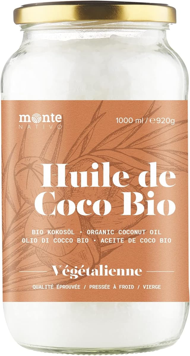 Detalle de Huile de Coco Bio Extra Vierge MonteNativo 1000 ml