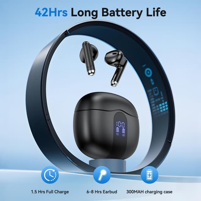 Thumbnail 6 de JYUESJKJ Wireless Earbuds (Bluetooth 5.4) with 4 HD Mic, USB-C Charging Case, IPX7 Waterproof