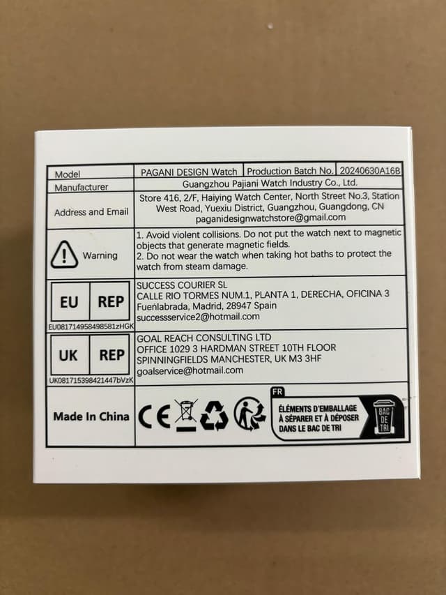 Detalle de Pagani Design 1701 : montre à quartz chronographe homme étanche 100 m, verre saphir