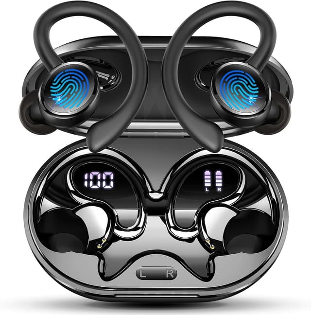 Detalle de Matast Cuffie Bluetooth 5.4 Sport con display LED, ENC e IP7 impermeabile