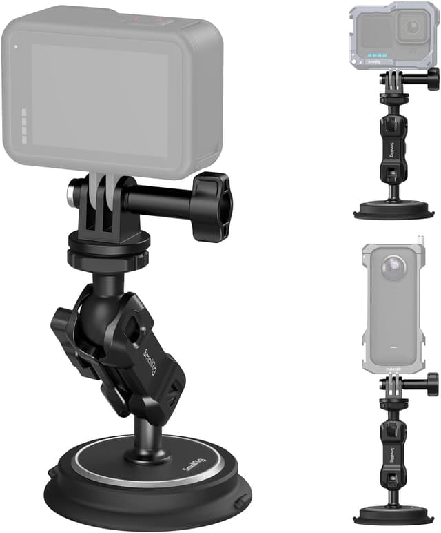 Detalle de SMALLRIG 4466 Support à ventouse magnétique 2 en 1 pour GoPro et caméras d’action