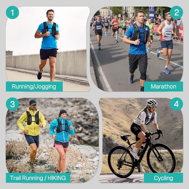 Thumbnail 6 de Nextyu Laufweste Damen & Herren mit Trinkrucksack: 2× 500-ml-Flaschenfächer, großes Handyfach & reflektierendes Design