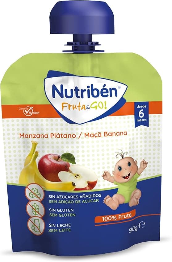 Thumbnail 1 de Nutribén Fruta And Go 🍎🍌 Puré Natural, 10x90g